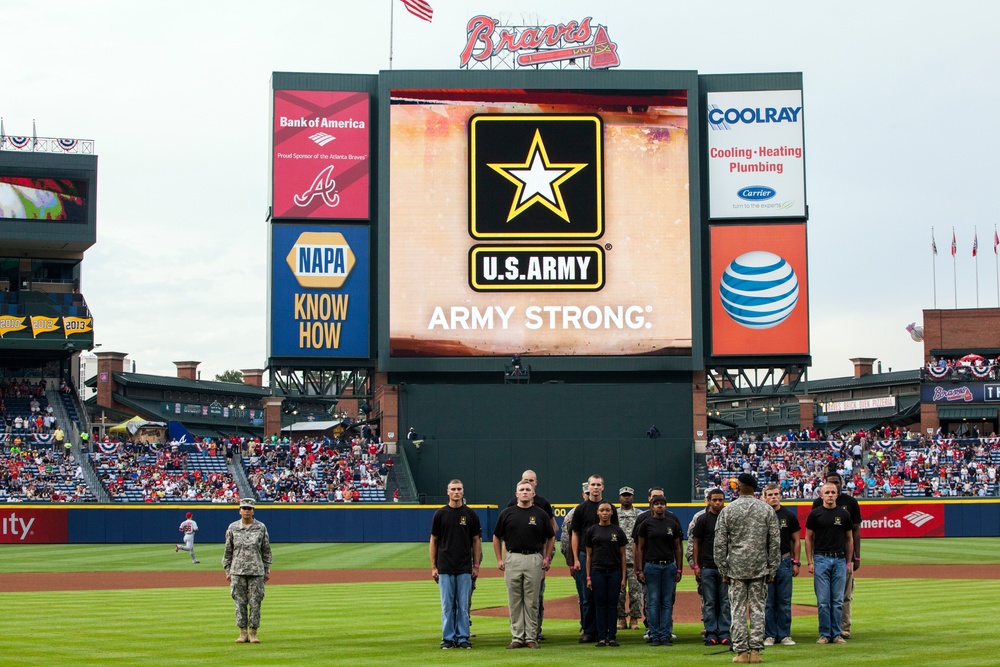 Major League Baseball's Atlanta Braves celebrate the U.S. Army Birthday