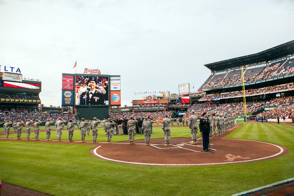 Major League Baseball's Atlanta Braves celebrate the U.S. Army Birthday