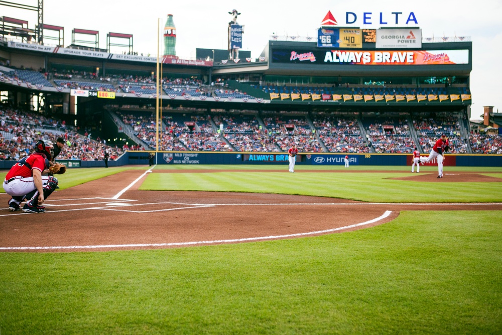 Major League Baseball's Atlanta Braves celebrate the U.S. Army Birthday