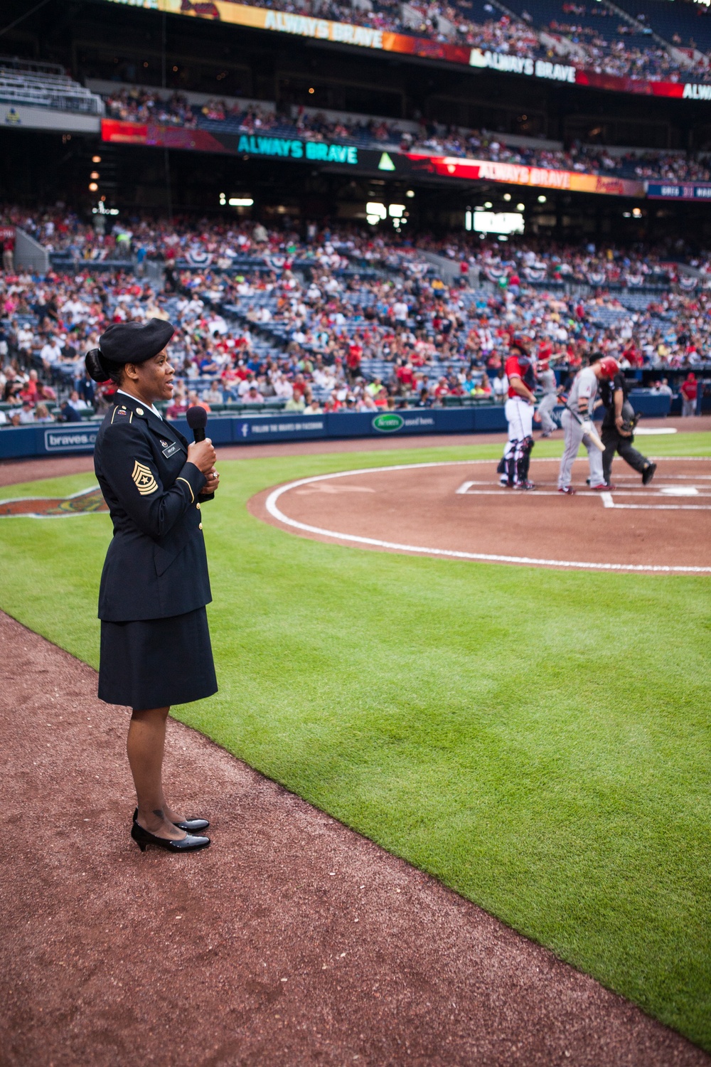 Major League Baseball's Atlanta Braves celebrate the U.S. Army Birthday