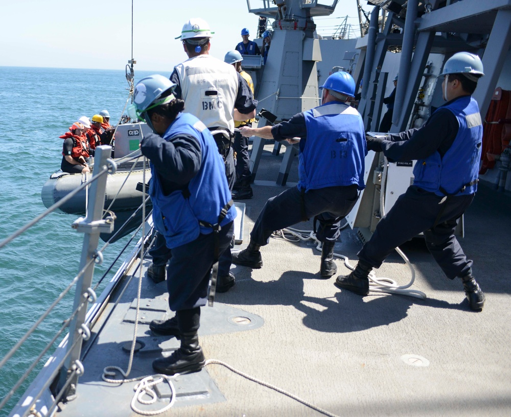 USS Kidd Conducts RHIB Training