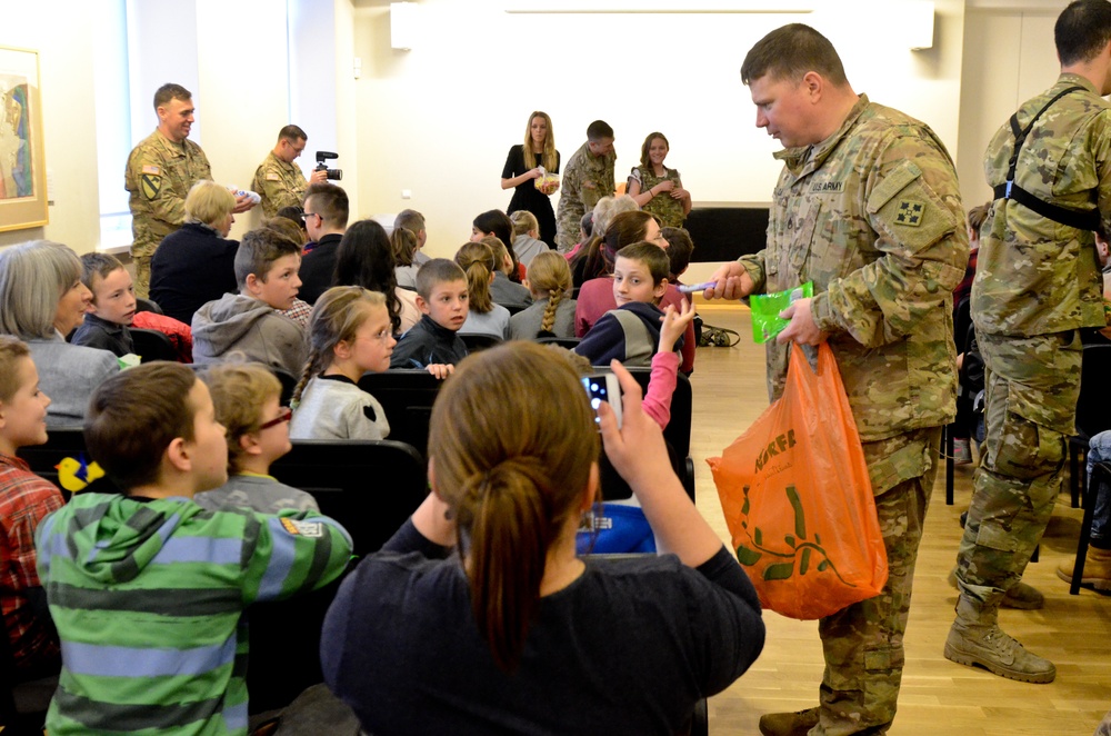 US Soldiers celebrate Easter early with Lithuanian children