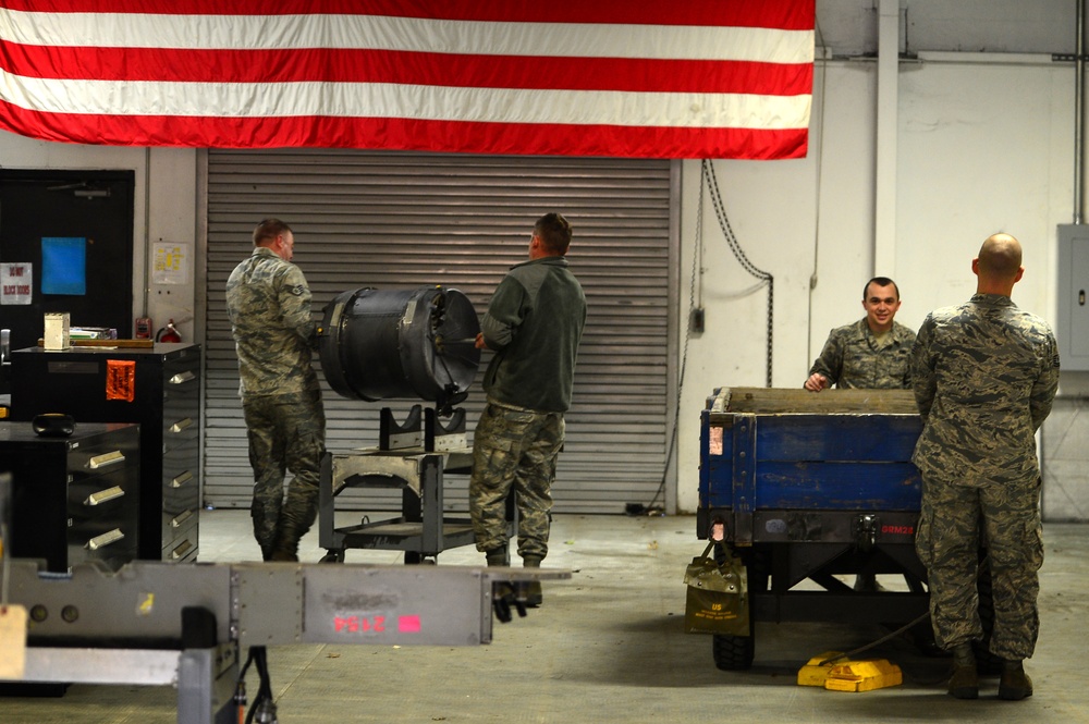 Armament Airmen lay down the steel