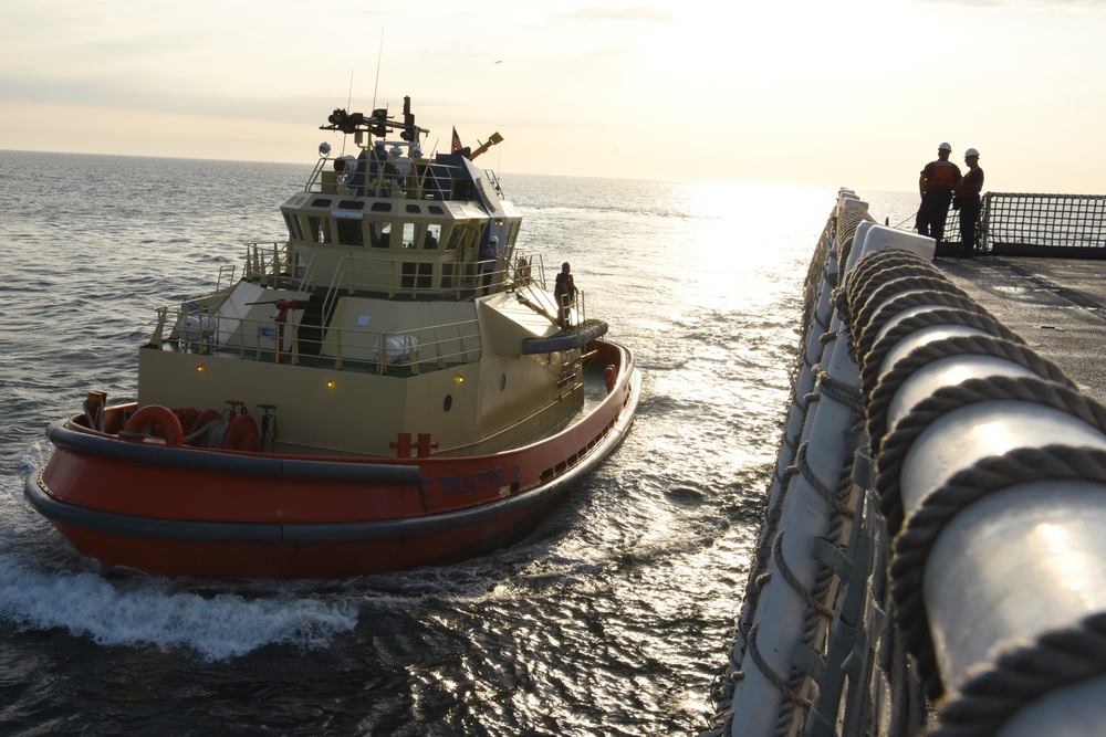 Coast Guard Cutter James underway