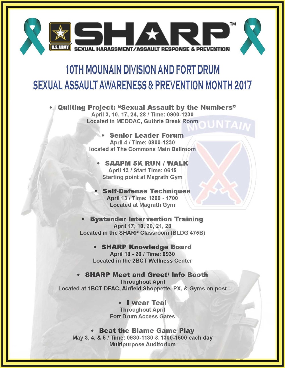 Sexual Assault Awareness and Prevention Month Events
