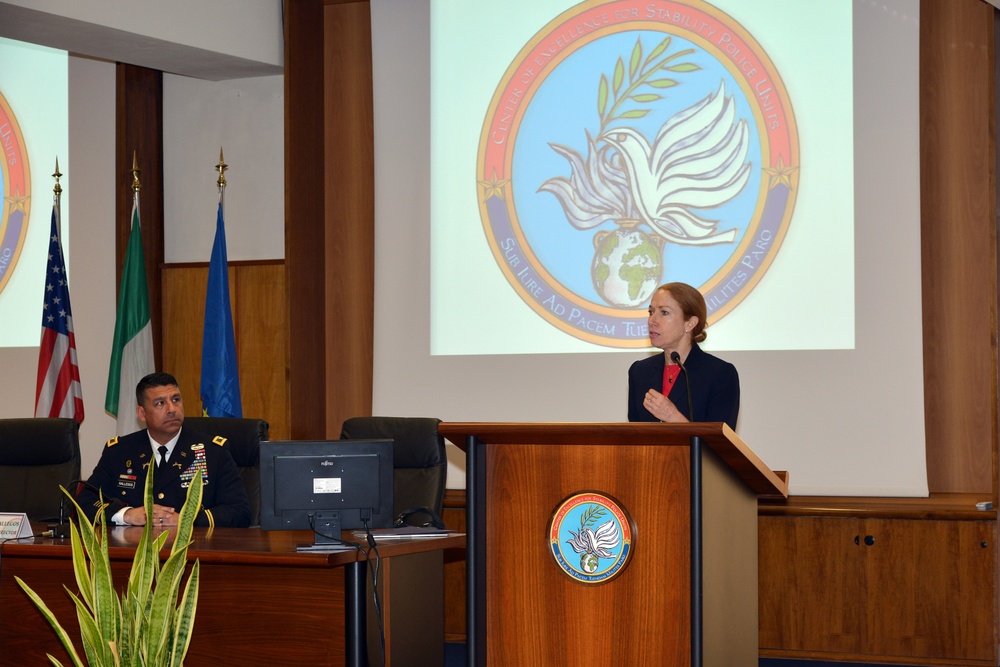 Ms. Kelly Degnan visits at Center of Excellence for Stability Police Units (CoESPU)Vicenza, Italy