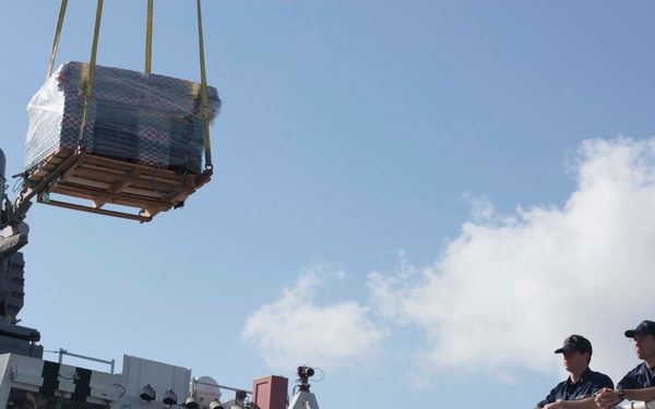 Coast Guard cutter Stratton offloads approximately 12,000 lbs of cocaine from Eastern Pacific interdictions