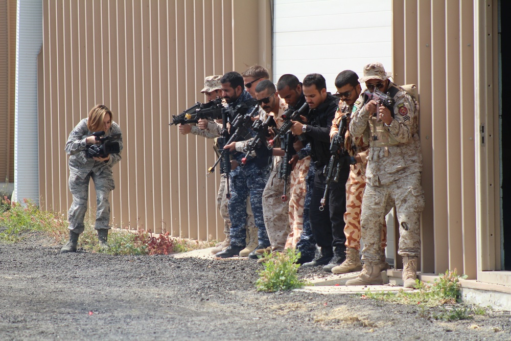 Senior Airman Broadcast Journalist Covers The Action - Eagle Resolve 2017