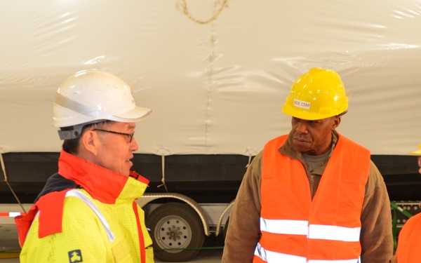 U.S. Army logistics units receive ship, equipment at Romanian port