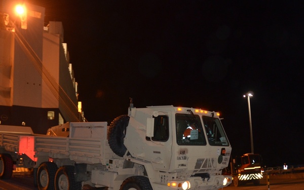 U.S. Army logistics units receive ship, equipment at Romanian port