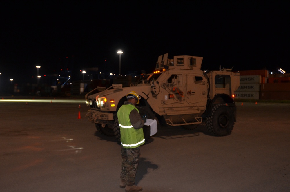 U.S. Army logistics units receive ship, equipment at Romanian port