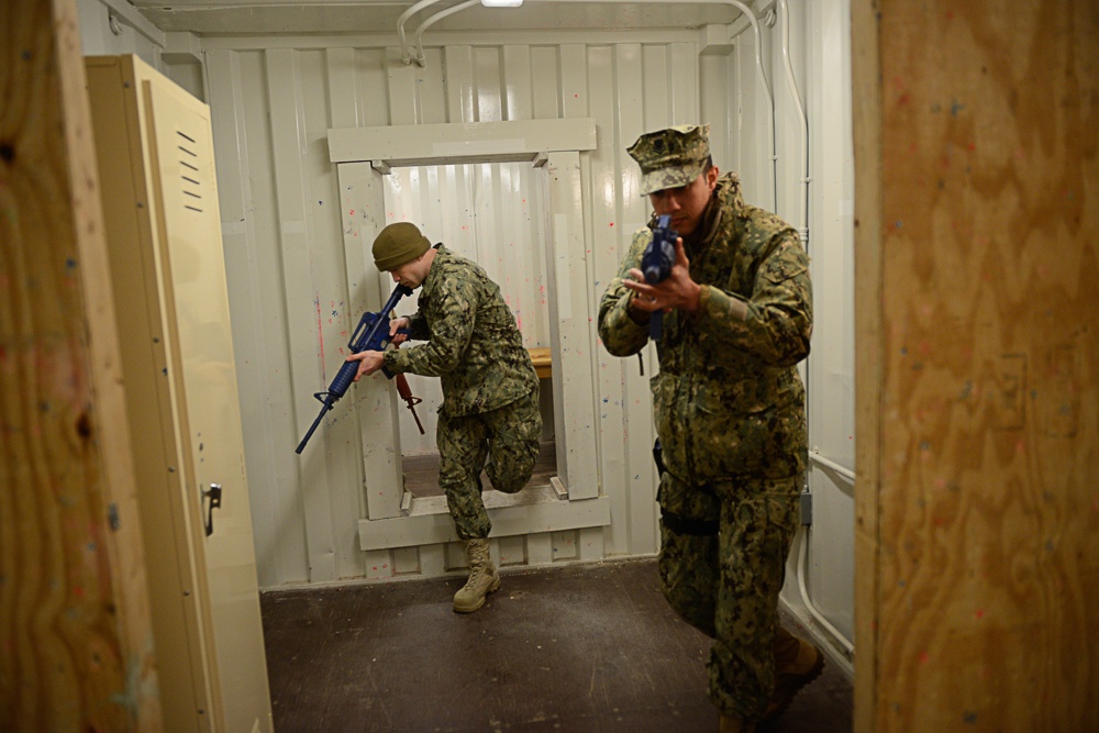 U.S. Coast Guard Reserve Port Security Unit 301 conducts Boarding Team Member training