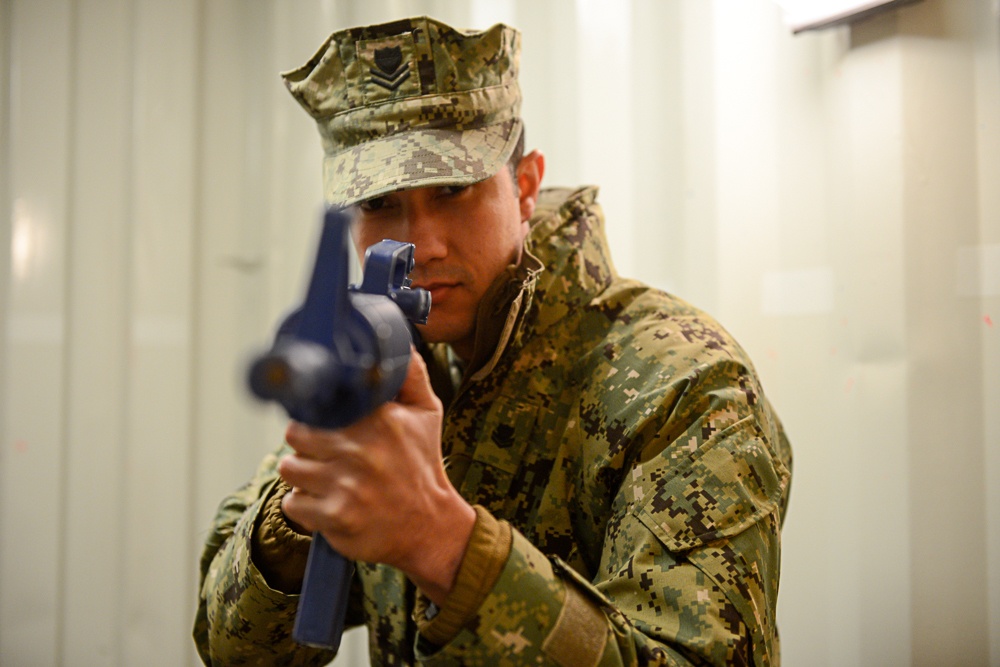 U.S. Coast Guard Reserve Port Security Unit 301 conducts Boarding Team Member training