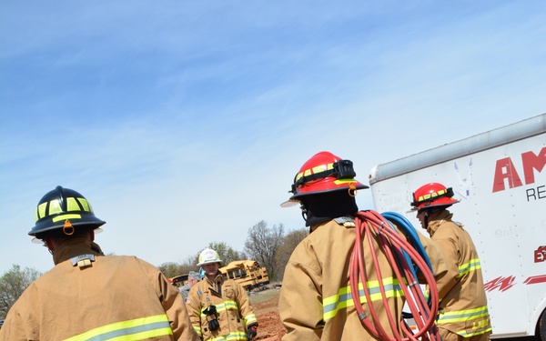 507th Civil Engineer Squadron participate in a heavy vehicle extrication exercise