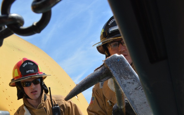 507th Civil Engineer Squadron participate in a heavy vehicle extrication exercise