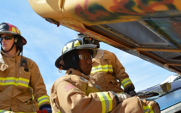 507th Civil Engineer Squadron participate in a heavy vehicle extrication exercise
