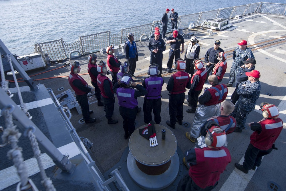 USS Shoup (DDG 86) Conducts Crash and Salvage Drill During COMPTUEX