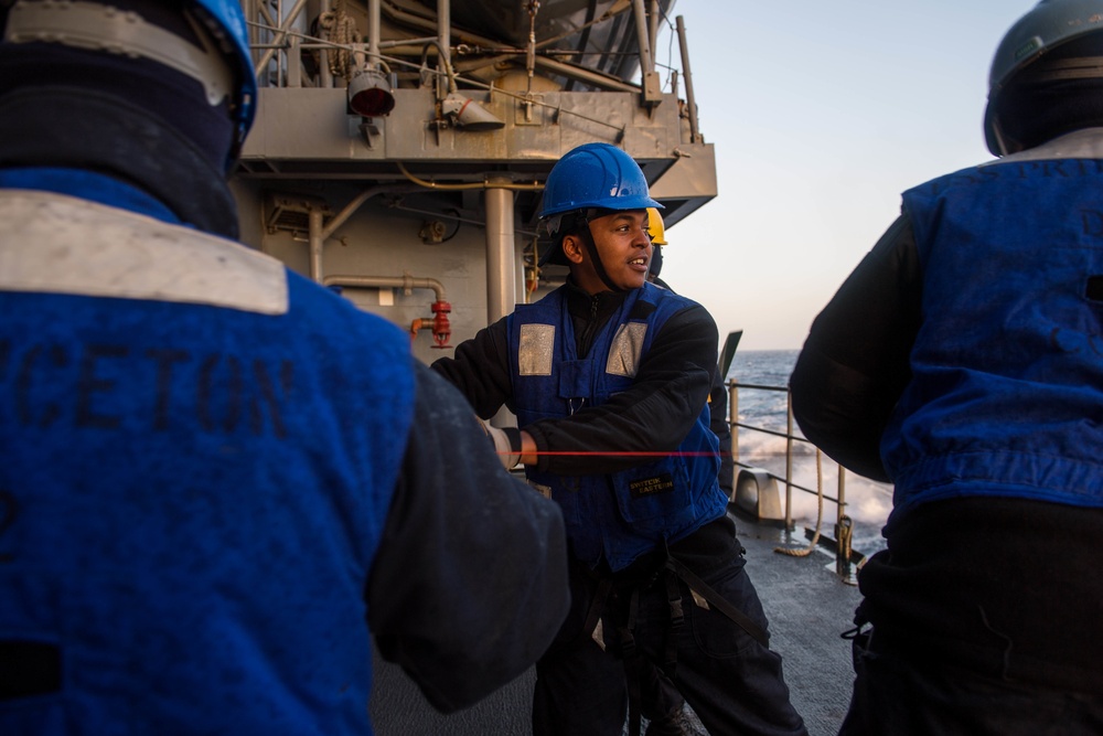 USS Princeton (CG 59) Conducts RAS During COMPTUEX