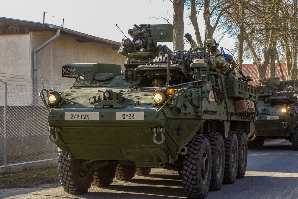 2nd Cavalry Regiment arrived in Orzysz, Poland, on March 30, 2017