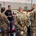 Maj. Gen. Tim Orr visits with Iowa Air and Army Guard members in Fort Dodge.