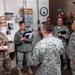 Maj. Gen. Tim Orr visits with Iowa Air and Army Guard members in Fort Dodge.