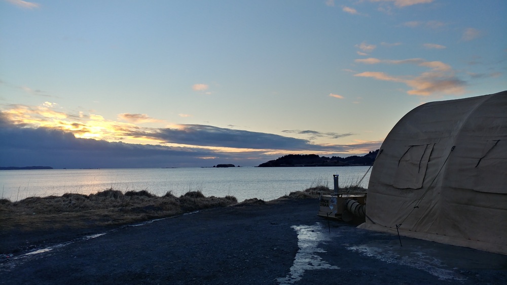 The view from tent city on Jewel Beach, Alaska