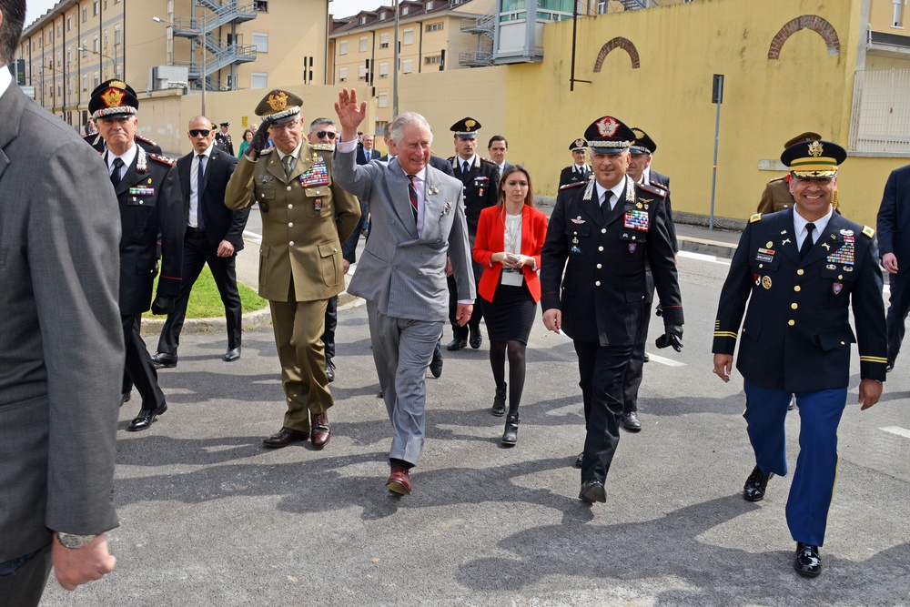 His Royal Highness Prince Charles, Prince of Wales visits at Center of Excellence for Stability Police Units (CoESPU) Vicenza, Italy