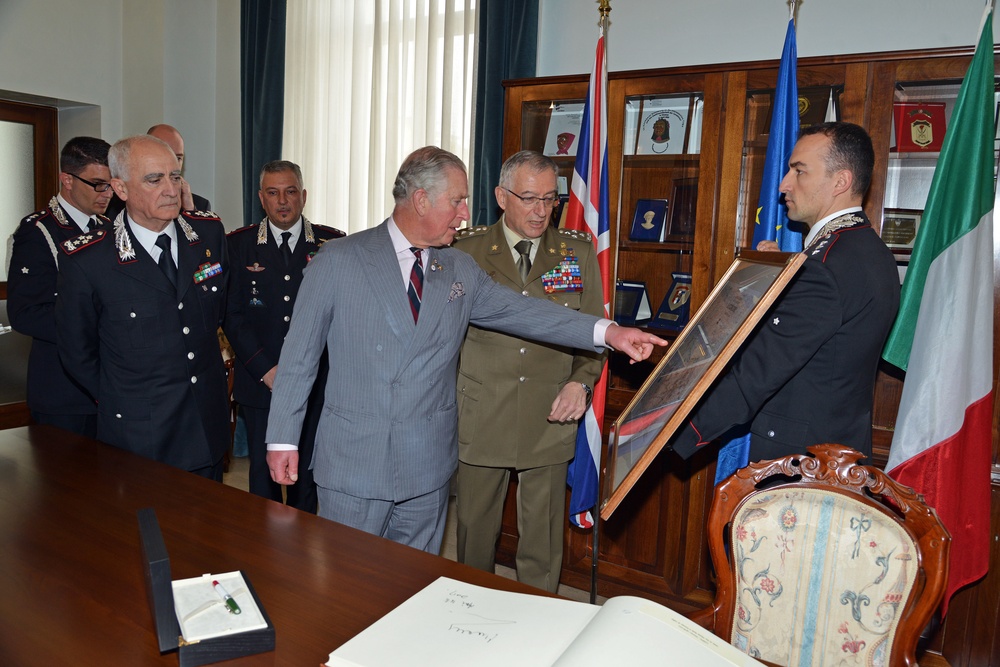 His Royal Highness Prince Charles, Prince of Wales visits at Center of Excellence for Stability Police Units (CoESPU) Vicenza, Italy