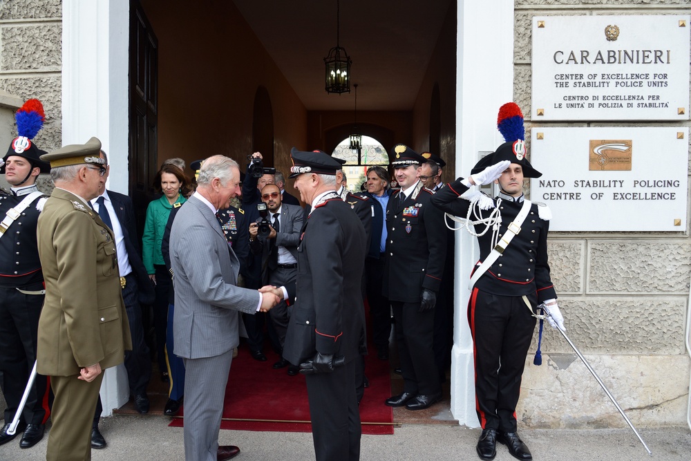 His Royal Highness Prince Charles, Prince of Wales visits at Center of Excellence for Stability Police Units (CoESPU) Vicenza, Italy