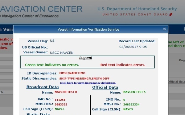 Coast Guard releases program to help AIS users confirm compliance