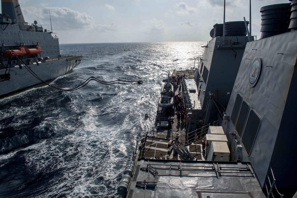 Laboon is deployed in the U.S. 5th Fleet area of operations in support of maritime security operations designed to reassure allies and partners and preserve the freedom of naviation and the free flow of commerce in the region