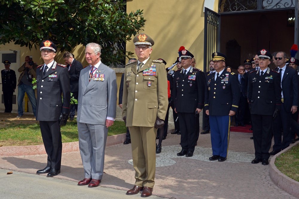 His Royal Highness Prince Charles, Prince of Wales visits at Center of Excellence for Stability Police Units (CoESPU) Vicenza, Italy