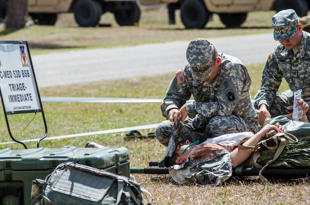 2nd Battalion, 124th Infantry treats mass casualties in training exercise Operation Seminole Viper