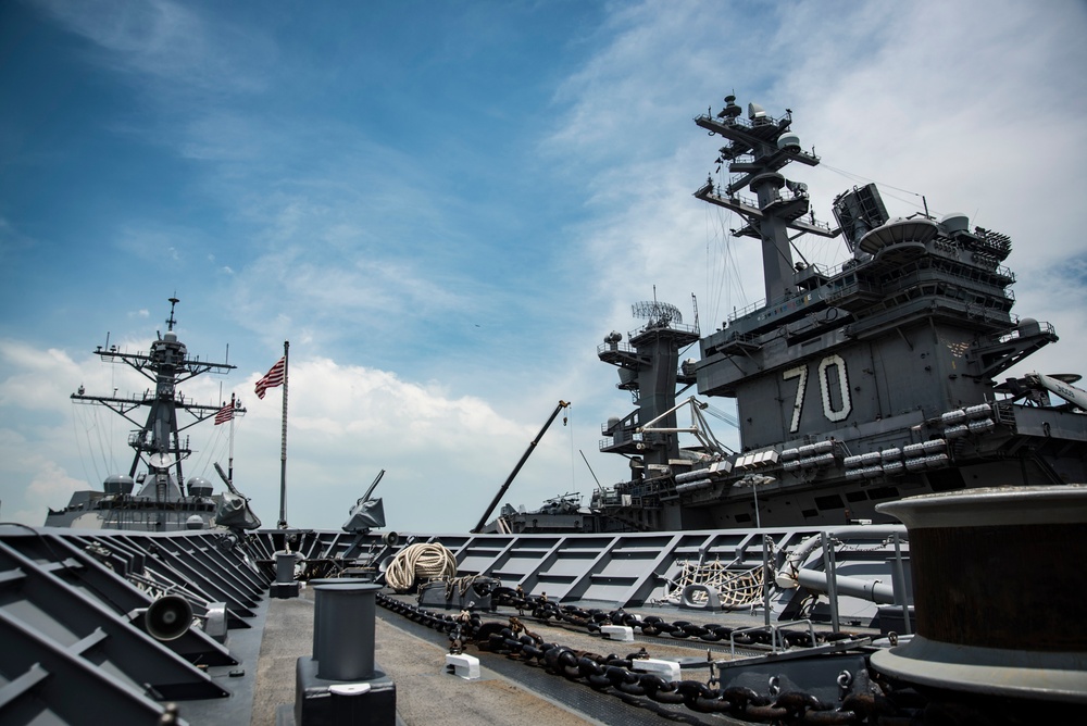 USS Carl Vinson Pierside in Singapore