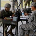 National Guard Soldier finishing a nine-line MEDEVAC during the Expert Infantry Badge qualification