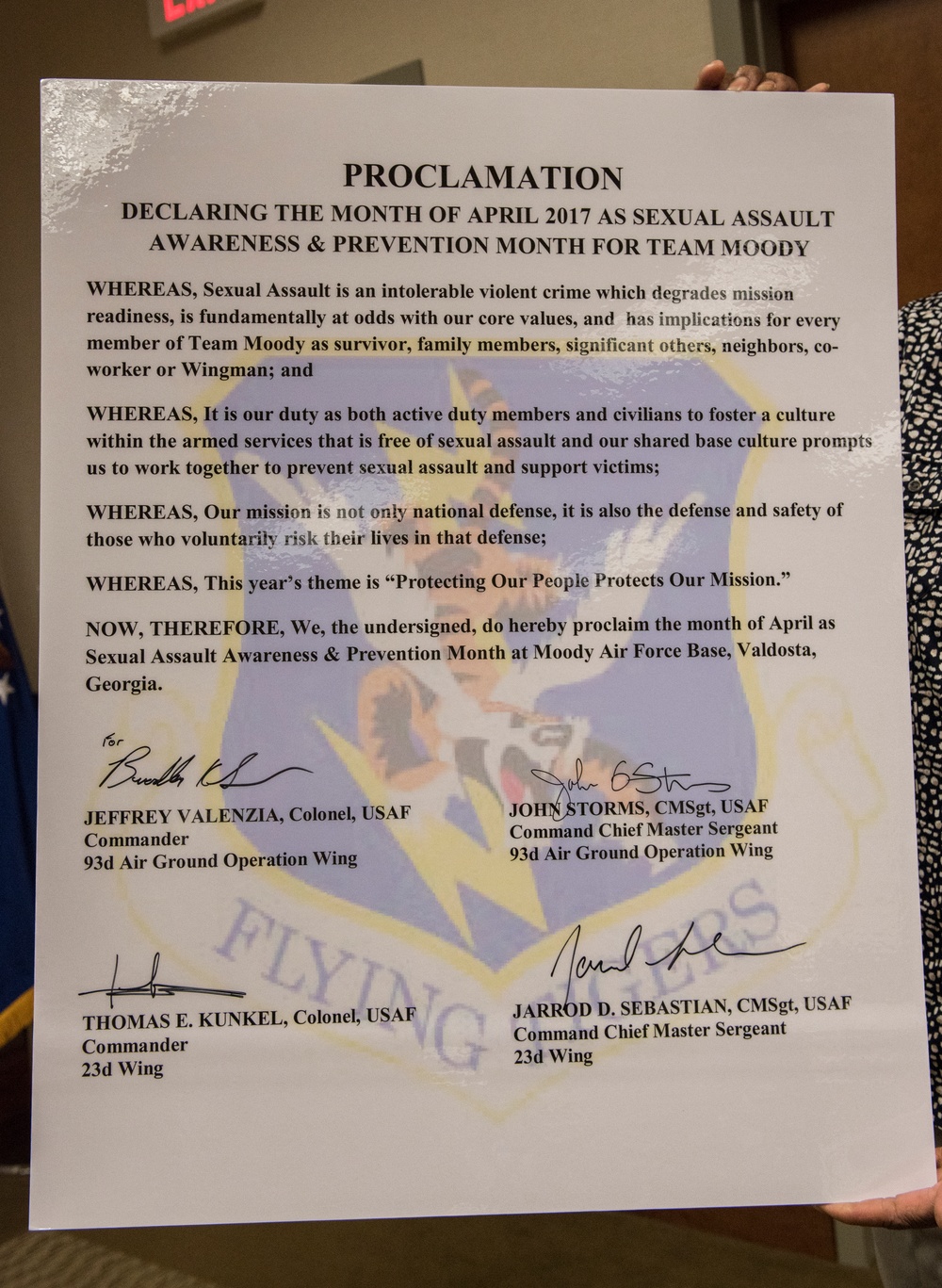 Moody leadership sign proclamation