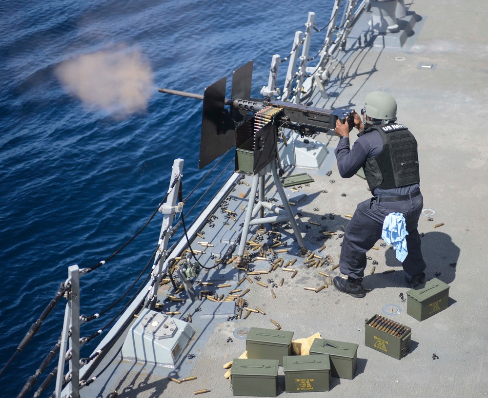 USS Kidd (DDG 100) conducts live-fire exercise during COMPTUEX