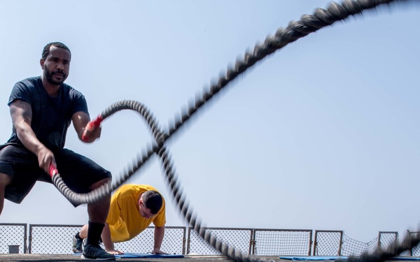 Laboon is deployed in the U.S. 5th Fleet area of operations in support of maritime security operations designed to reassure allies and partners and preserve the freedom of naviation and the free flow of commerce in the region