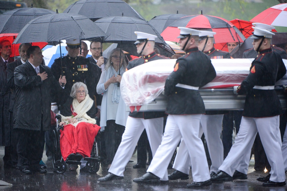 The graveside service for John Glenn takes place in Arlington National Cemetery