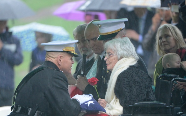 The graveside service for John Glenn takes place in Arlington National Cemetery