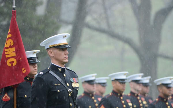 The graveside service for John Glenn takes place in Arlington National Cemetery