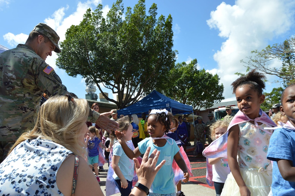 Army celebrates children with pinwheels, parade