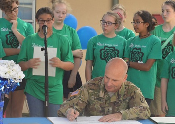 Army celebrates children with pinwheels, parade