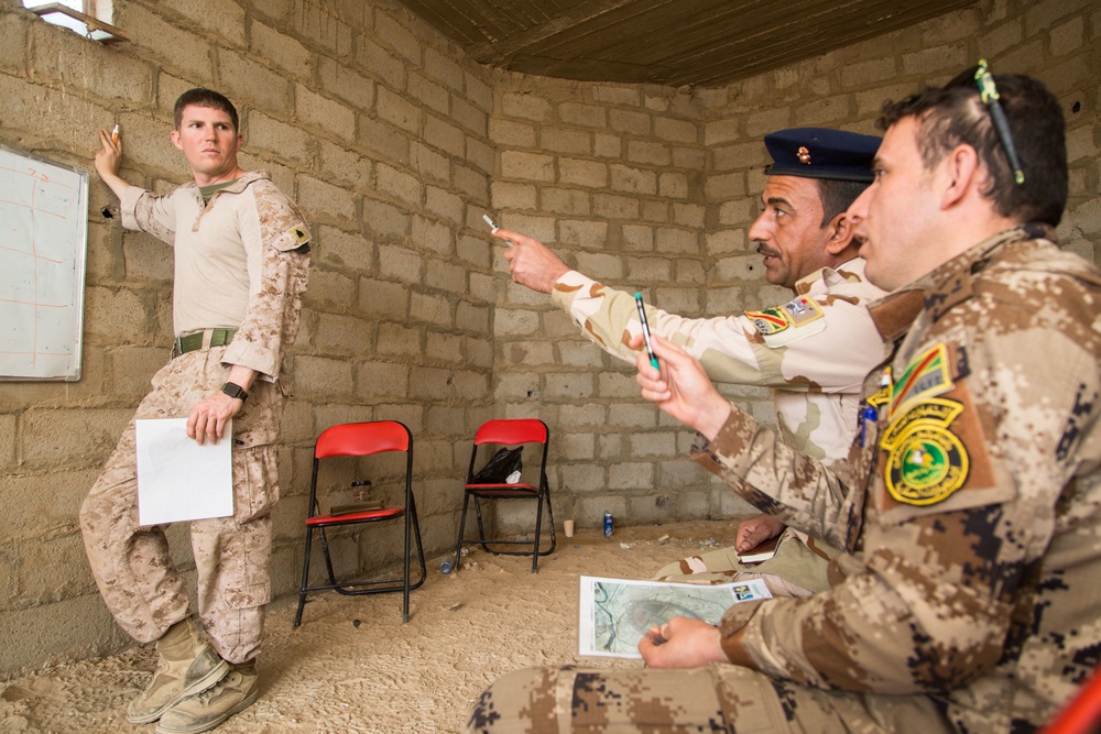 ISF practice map reading during call for fire training
