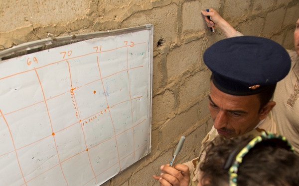 ISF practice map reading during call for fire training