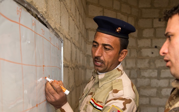 ISF practice map reading during call for fire training