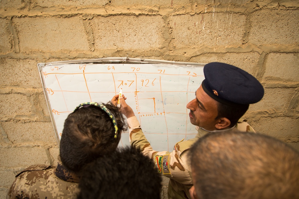 ISF practice map reading during call for fire training