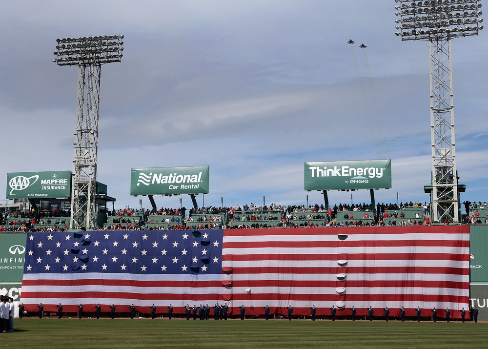 Airmen participate in Red Sox opener