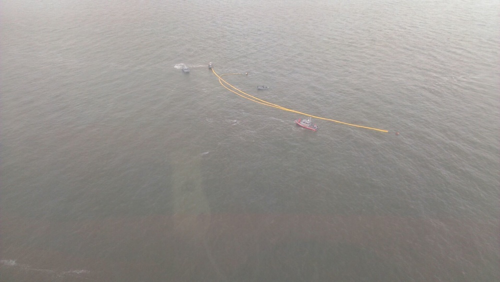 Coast Guard responds to sunken barge south of Bay Bridge, cleanup underway