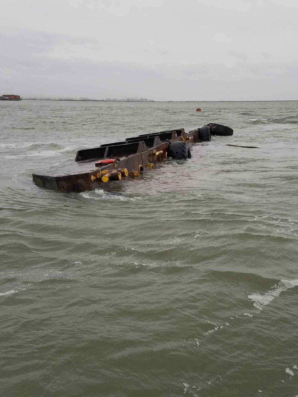 Coast Guard responds to sunken barge south of Bay Bridge, cleanup underway